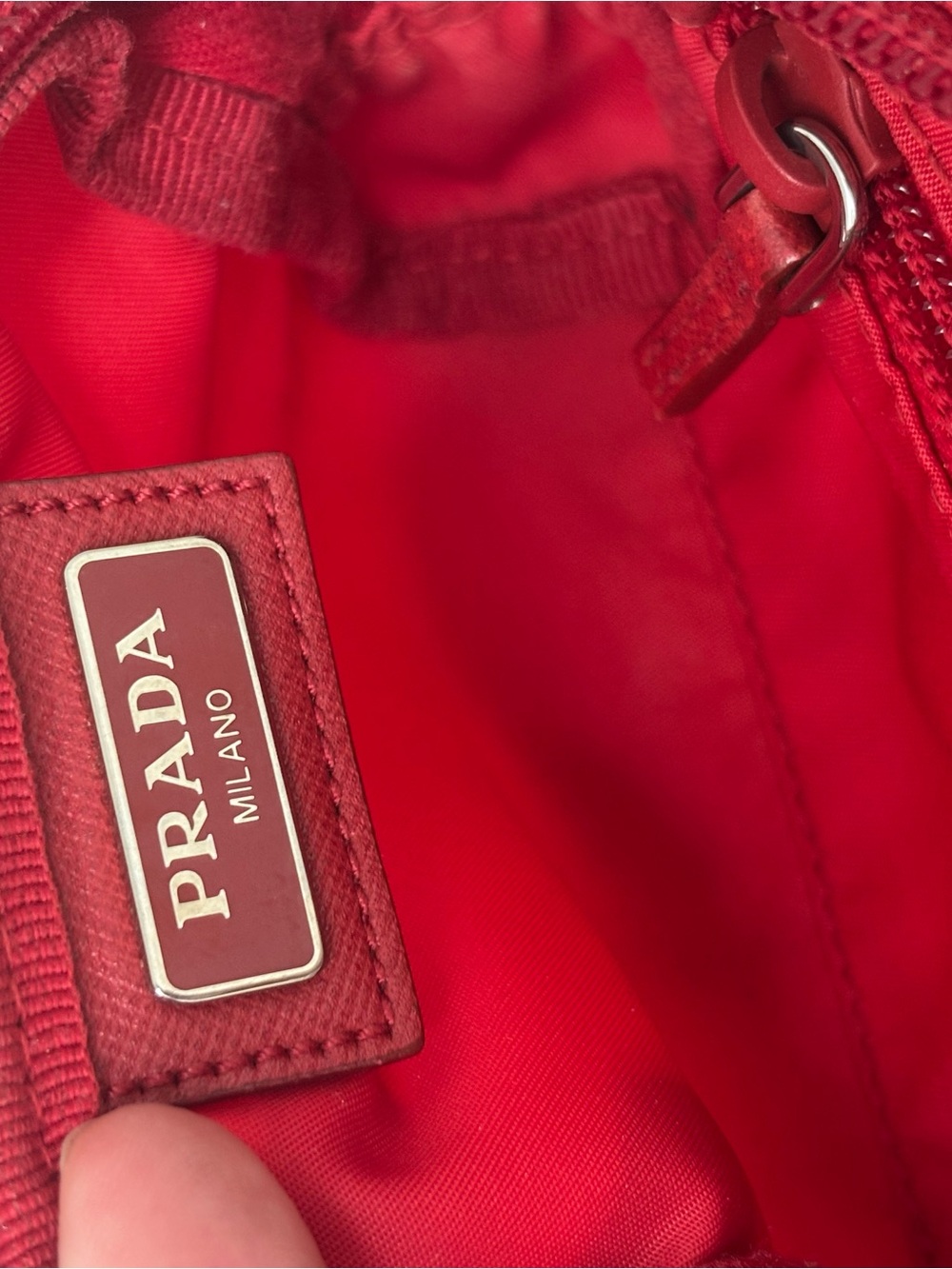 Prada Red Nylon Pouch - Picture 7 of 8